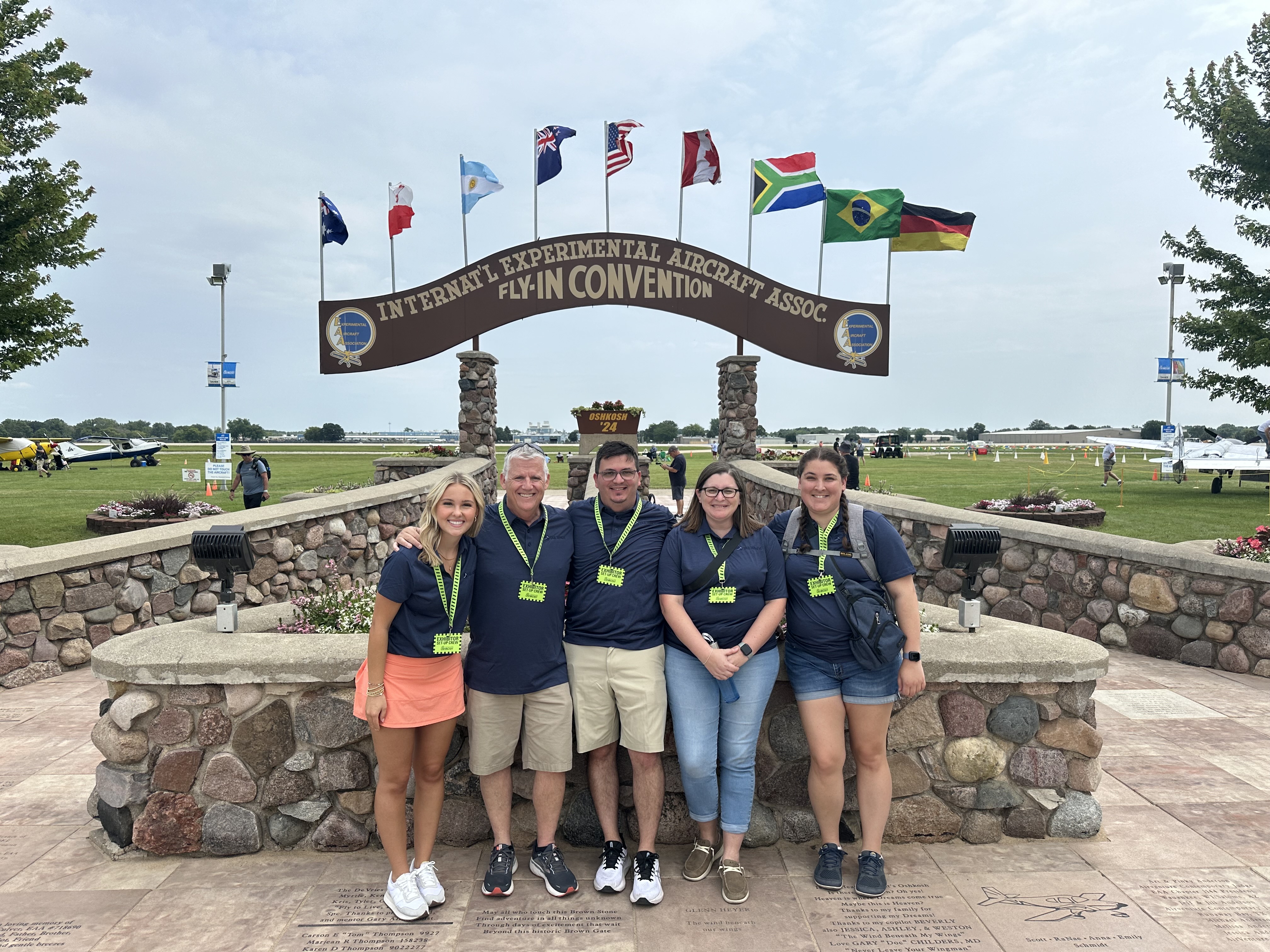 An aviation group gathered at the EAA convention grounds.