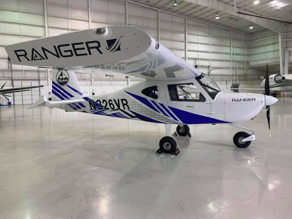 Vashon Ranger N326VR parked inside the hangar.